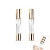 QACUU 2pcs Dual Use Rollerball Bottles, 10ml Refillable Perfume Travel Bottle with Spray and Roll on Design, Empty Roller Ball Bottles and Transparent Glass Perfume Roller Bottle for Fragrance