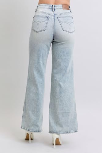 Judy Blue High-Waisted Tummy Control Retro Wide-Leg Jeans – Stylish, Flattering, and Comfortable - 888674