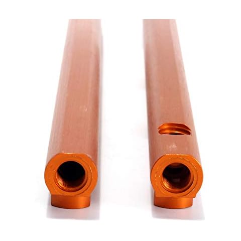 BBK 5019 High Flow Performance Billet Aluminum Fuel Rail Kit for Dodge Charger, Challenger, Chrysler 300 5.7L, 6.1L Hemi, Orange Cover