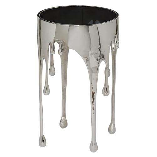 Deco 79 Aluminum Metal Abstract Side Table 16 x 16 x 25 Silver