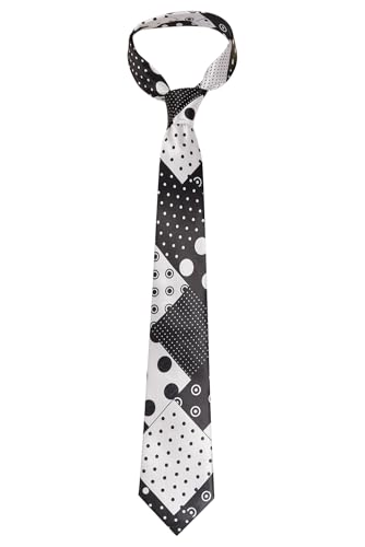 Wecos Mens Necktie Classic Tie Suspenders Woven Jacquard Neck Ties Movie