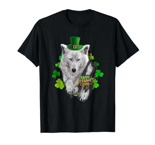 Photo de St Patrick's Day Irish Saint Patrick Trèfle Stare Wolf T-Shirt