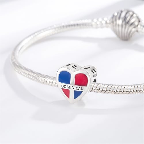 925 Sterling Silver Charms, United States, Brazil, Colombia Flag Series Pendant Charm Fit Pandora Bracelets Make DIY Holiday Jewelry Gift for Women3