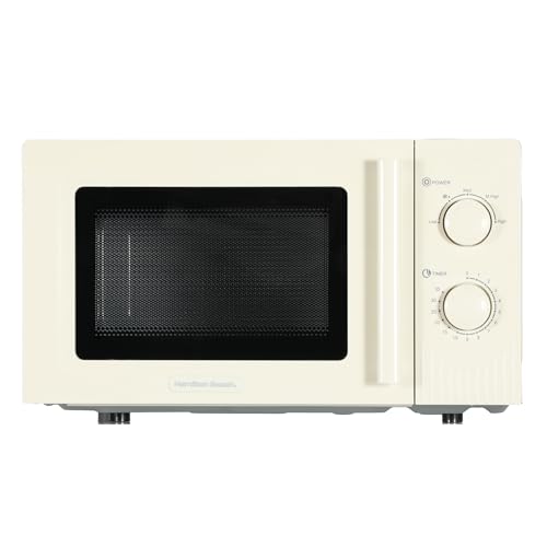 Hamilton Beach Microondas, 20 L, Miami, 800 W, controles manuales de marcación, descongelación rápida, temporizador de 35 minutos, 5 niveles de cocción, arena - HBMX20S
