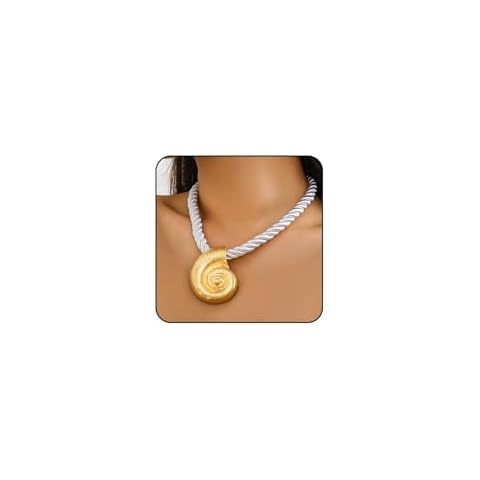 ONBRIG Seashell Necklace Starfish Earrings Beach Jewelry for Women Puka Shell Necklace Beach Necklace Summer Earrings Vacation Earrings Necklace (Seashell_Necklace_Gold) Cover