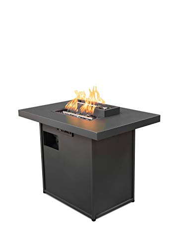 Hanie Design PT-202RM Duet Rectangle Fire Table, Black