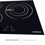 Corberó – Placa Vitrocerámica | CCVG35BF | 60cm | 3 Zonas | Zona Extra Grande 28 cm | 5700W | Control Táctil | 9 Niveles de Potencia | Bloqueo seguridad infantil | Negro