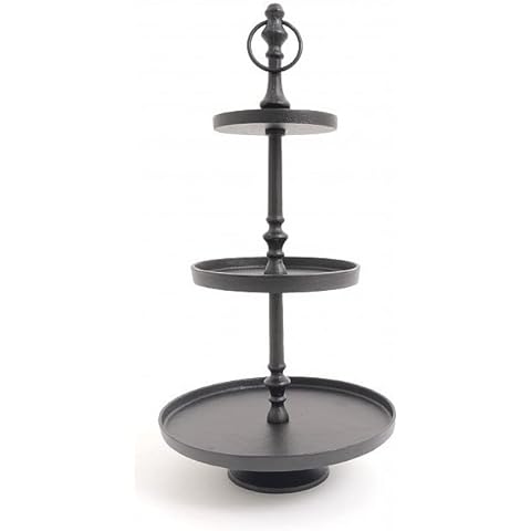 Brandsseller Soporte de aluminio para servir, 3 niveles, color negro Cover