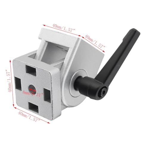 Mewutal Swivel Aluminum Extrusion Profile Hinge with Handle 4040 Series Pivot Aluminum Extrusion Pivot Joint Bracket Heavy Duty Pivot Joint Connector (40×40mm) by Mewutal - Image 2