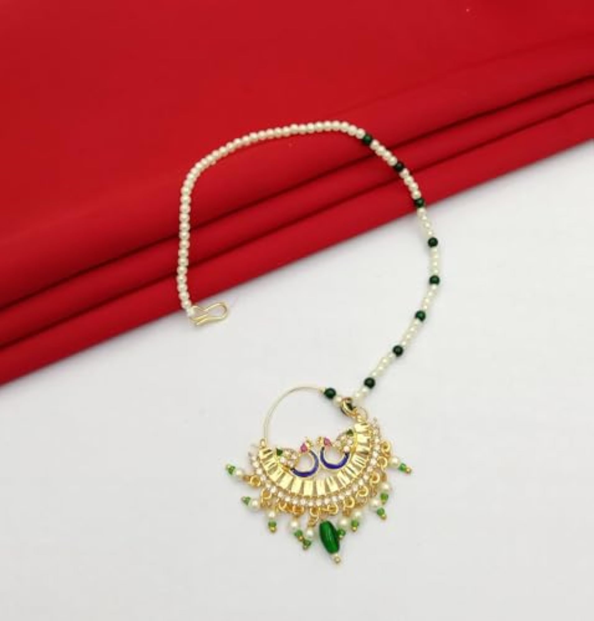 Gold-Plated Rajasthani Bridal Nathani Nosepin