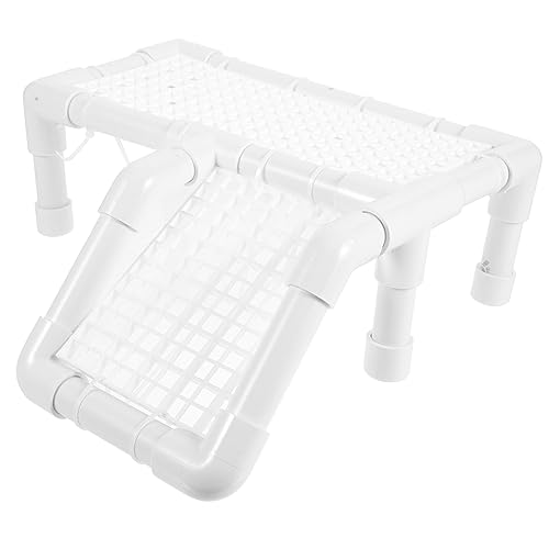 SUPVOX タートル テラス 水槽ライト 水生の クレステッドゲッコー ドック 爬虫類テラリウム 水槽の装飾 水槽の日光浴プラットフォーム 水生カメ タンク アクセサリー プラスチック 白い