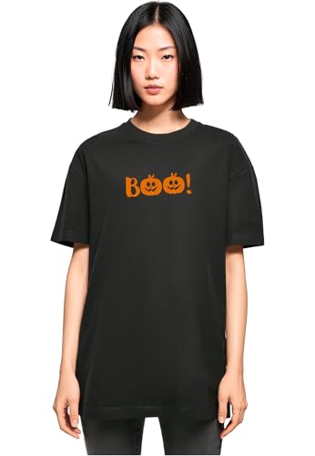 T-shirt Halloween femme motif citrouille Boo | Haut festif coton