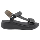 mysoft - 26M364 Sandalias de Cuña Mujer 4 cm, Tiras Bicolor, Cierre Adhesivo Delantero y Trasero, Suela de Poliuretano Antideslizante, Cómodas y Ligeras para Uso Diario Mujer Color: Negro Talla: 39