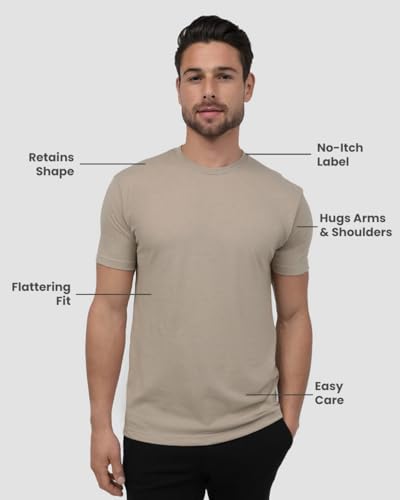 Image of INTO THE AM Mens T Shirts Soft Cotton Blend Crew Neck Tee S - 4XL Athletic Fit Plain Casual T-Shirt for Men