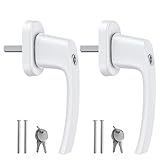 VORXEON Fenstergriff Abschließbar 2er Set Weiß, Gleichschließend Fenster- & Balkontürgriff aus Aluminium, 43 mm Lochabstand, 7×7 mm Vierkant