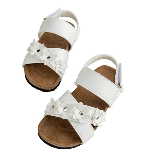 Girls Sandals Open Toe Adjustable Straps Cork Footbed Slippers Summer Shoes Toddler/Little Kid/Big Kid for Indoor Outdoor