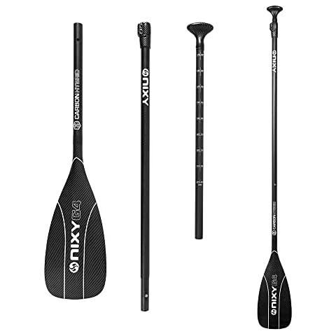 NIXY Carbon Fiber Hybrid SUP Paddle Adjustable 3-Piece Stand Up Paddleboard Paddle – Blade Size 90 - Lightweight and Floating - Adjustable from 67 to 84 inches Cover
