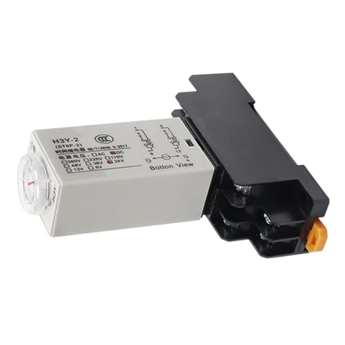 Relés de tiempo de encendido y retardo, perilla giratoria de 0 a 10 segundos, temporizadores de retardo con enchufe base encendido, duradero