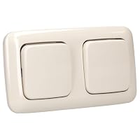 Busch-Jaeger Bushc-Duro 2000 SI Komplettset: 2x 2000/6 US Wippschalter + 2506-212 Wippe + 2512-212 2-fach Rahmen Cremeweiß – Ansicht 4