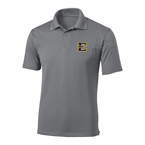 Sport Your Gear East Tennessee State University ETSU Buccaneers Prime Athletic Logo Micropique Sport-Wick Golf Polo, Sport Gray 2XL