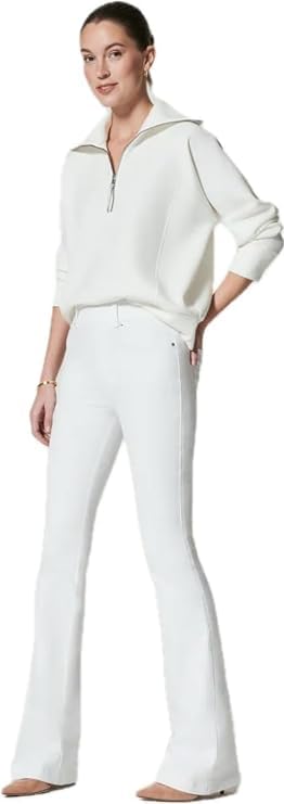 SPANX Womens On-The-Go Kick Flare Pants Classic White 1X