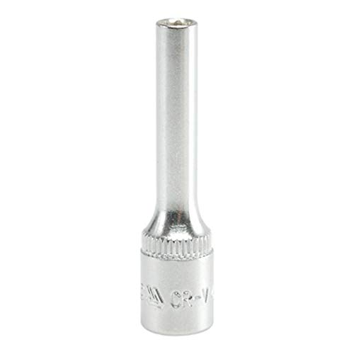Image of Yato YT-1413 Hexagonal Deep Socket 4mm x 50mm for 1 /4 Inch Wrench Set - CrV Chromium Mirror Plated Steel Tool for Home & Mechanical Use