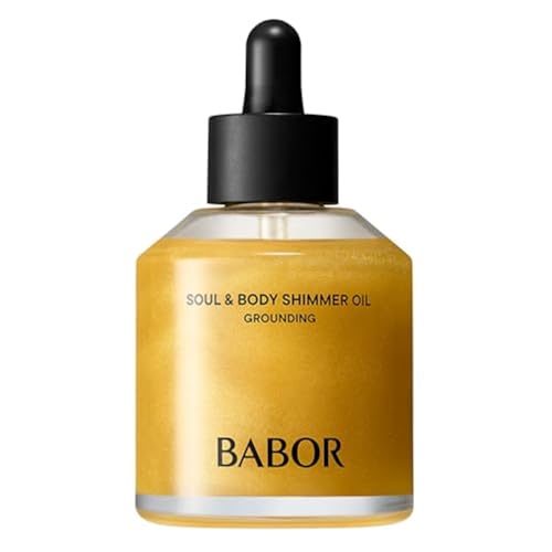 BABOR Soul & Body Shimmer Oil | Błyszczący olejek do ciała, nawilżający i rozjaśniający, do skóry suchej, naturalny efekt jasności, zapach uziemiający, wegański, 100 ml