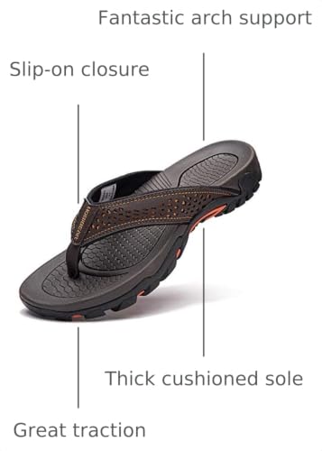 Image of GUBARUN Mens Sport Flip Flops Comfort Casual Thong Sandals Outdoor