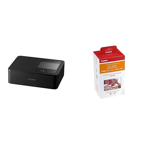 Canon SELPHY CP1500 Compact Photo Printer (Black) with 2 RP-108 Color Ink/Paper Sets