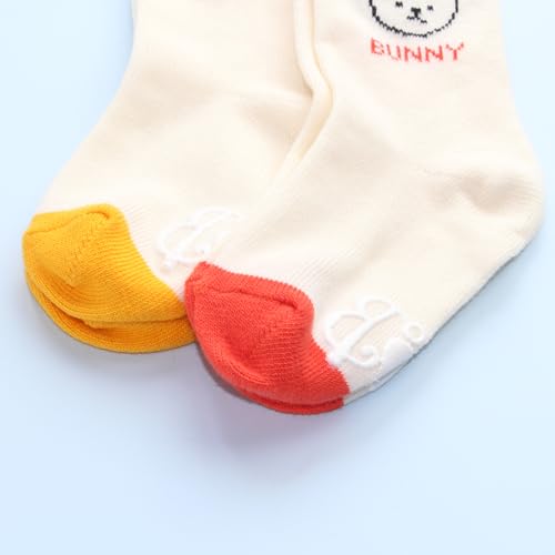 COCOBDOROTHY Teddy Friends Socks Gift Set – 4 Pairs Non-Slip, Comfortable, Durable, Made in Korea, Gift Set, Cute Designs4