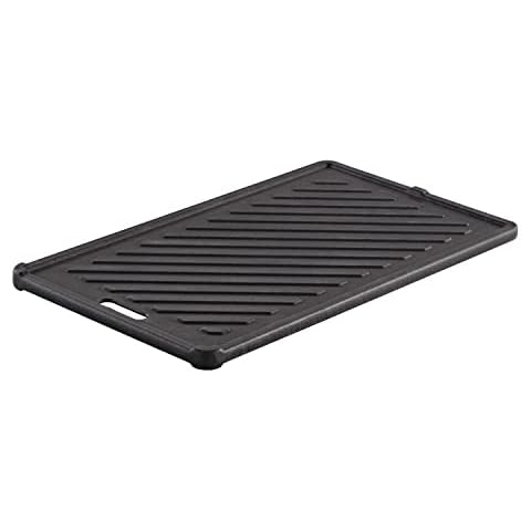 RÖSLE Grillplatte VIDERO G2-P, Hochwertige Grillplatte aus Gusseisen für Fleisch und kleine Grillstücke, Grillbranding, Platte beidseitig verwendbar Cover