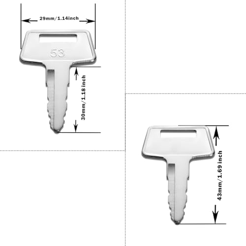 91A07-01910 Ignition Key,10 Pack A5160 Forklifts Keys Equipment Key Fits for Mitsubishi CAT Caterpillar Forklift