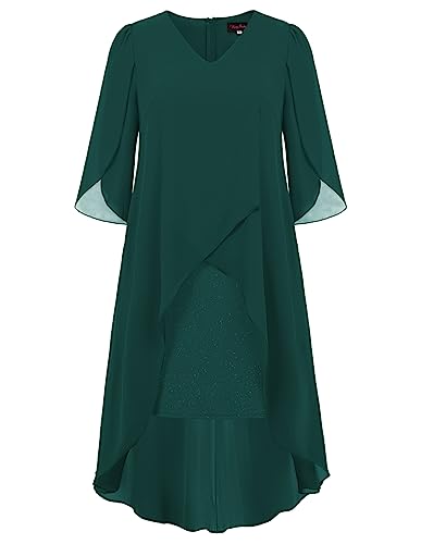 Hanna Nikole Festliche Kleider Damen Cape Große Größen Knielang...