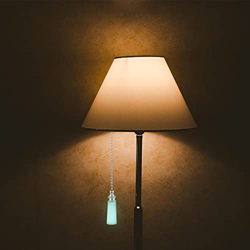 Image of 2Pcs Ceiling Fan Pull Chains Glow in The Dark | 14inch Beaded Chain Pulls Extender with Connector, Decorative Fluorescent String Extension Charm Ornaments for Fan&Lamp