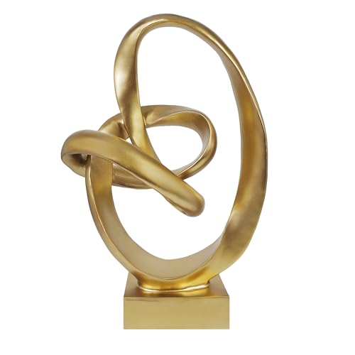 Figura decorativa moderna en forma de nudo dorado miniatura 1