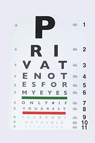 Snellen Eye Chart Notebook: Blank Lined Ruled For Writing 6x9 120 Pages ...