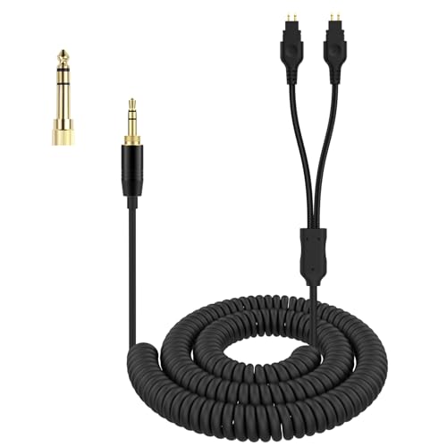 Saipomor HD600 Audio Cable Replacement Coiled Cable Compatible with Sennheiser HD660s HD6xx HD650 HD58X HD580 HD565 HD545 HD535 Headphones(5~10ft)