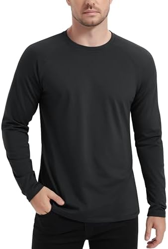 MAGCOMSEN Langarmshirt Herren Arbeitspullover Thermounterwäsche Fleeceshirt | Raglan Fleecepullover Dünn Stretch Moisture-wicking Winterpullover, Angenehm Weich Atmungsaktiv, Allta
