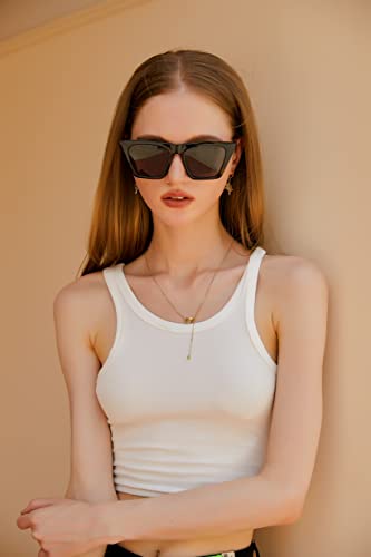 FEISEDY Vintage Polarized Square Cat Eye Sunglasses Women Trendy Fashion Cateye Polarized Sunglasses B26923