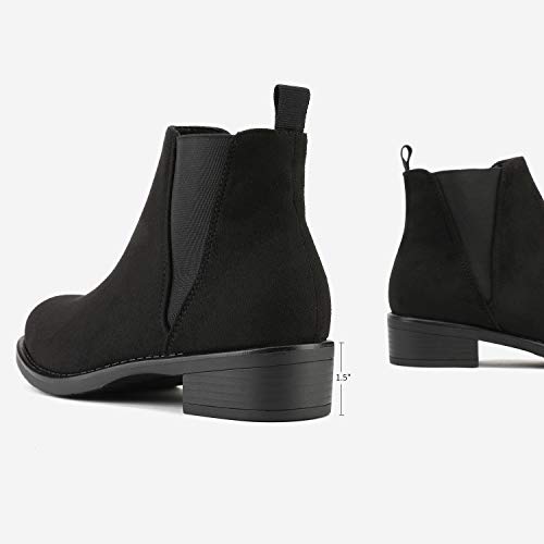DREAM PAIRS Women's Ankle Boots Chunky Low Heel Chelsea Booties Slip On Elastic Fall Short Boots3