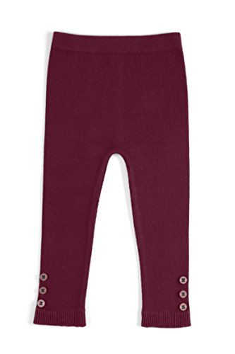 EMEM Apparel Unisex Boys Girls Baby Infant Medium Weight Seamless Cotton Full Ankle Length Leggings with Buttons Burgundy 12-18 Months