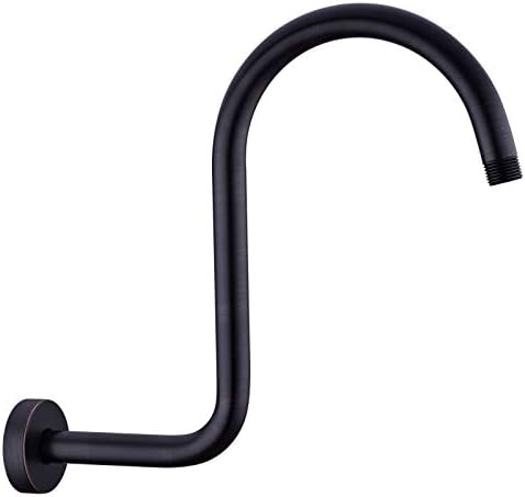 HANEBATH Brass S Style Shower Arm and Flange, Oil Rubbed Bronze Shower Head Extension Arm