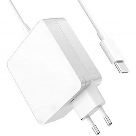 SIMPLETEK - Alimentatore 90W USB-C Per Notebook PC | Bianco Connettore Type-C 5V 9V 12V 15V 20V