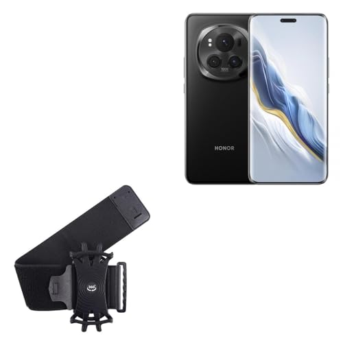 BoxWave Holster Compatible with Honor Magic6 - ActiveStretch Sport Armband, Adjustable Armband for Workout and Running - Jet Black