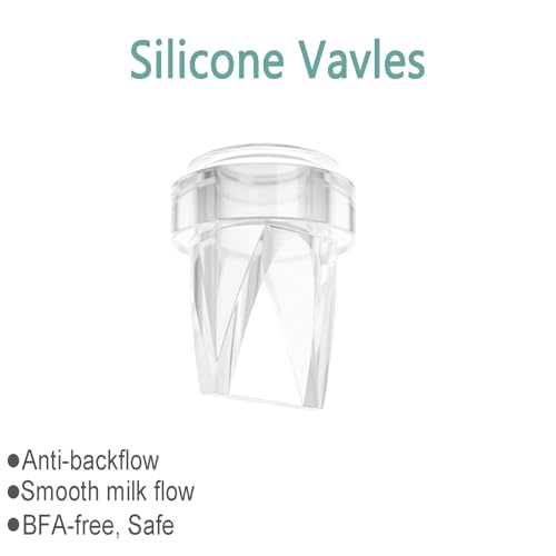 TOVVILD Duckbill Valve and Silicone Diaphragm Compatible with S18 S21, Replace MomMed Mumgaroo Momcozy M1 Breast Pump Parts (4 Pieces Set)
