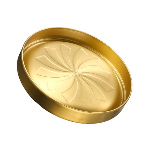 Plato de acero inoxidable 304 de doble capa de 20 cm, aislamiento térmico, acabado dorado, vajilla para reuniones familiares, bandeja de bufés de acero inoxidable con acabado dorado