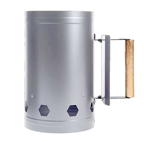 Luqeeg Charcoal Chimney Starter, Stainless Steel BBQ Chimney Starter with Ergonomic Handle & Wind Inlet Design Rapid Fire Starter Can for Outdoor Cooking, Charcoal Grill, Barbecues