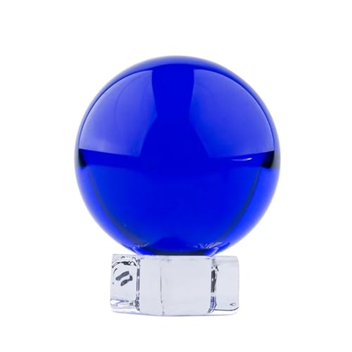 Lustre K9 bleu foncé, boule de verre en cristal, support de boule de cristal for sphère décorative for la maison, 1 pièces(70mm,Crystal base)