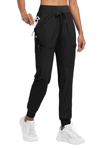 Willit Women's Joggers Lightweight Hiking Pants Quick Dry Travel Athletic Track Pants Zipper Pockets UPF 50+