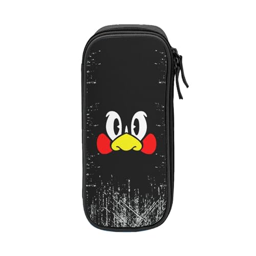 For 東京ヤクルトスワローズ ペンケース 筆箱 2層 文具ポーチ 大容量 おしゃれ 学生用 大人 通学 通勤 多機能 誕生日 Black